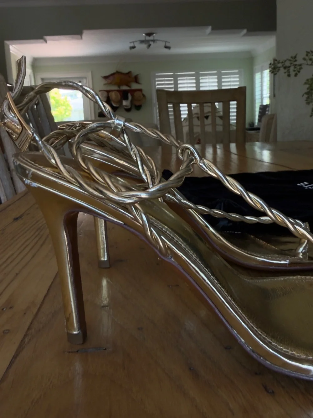 Retrofête Cleo Sandal Light Gold Metallic Heels Size 39